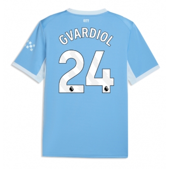 Manchester City Josko Gvardiol #24 Maglia Gara Casa Repliche 2026-27 Maniche Corte